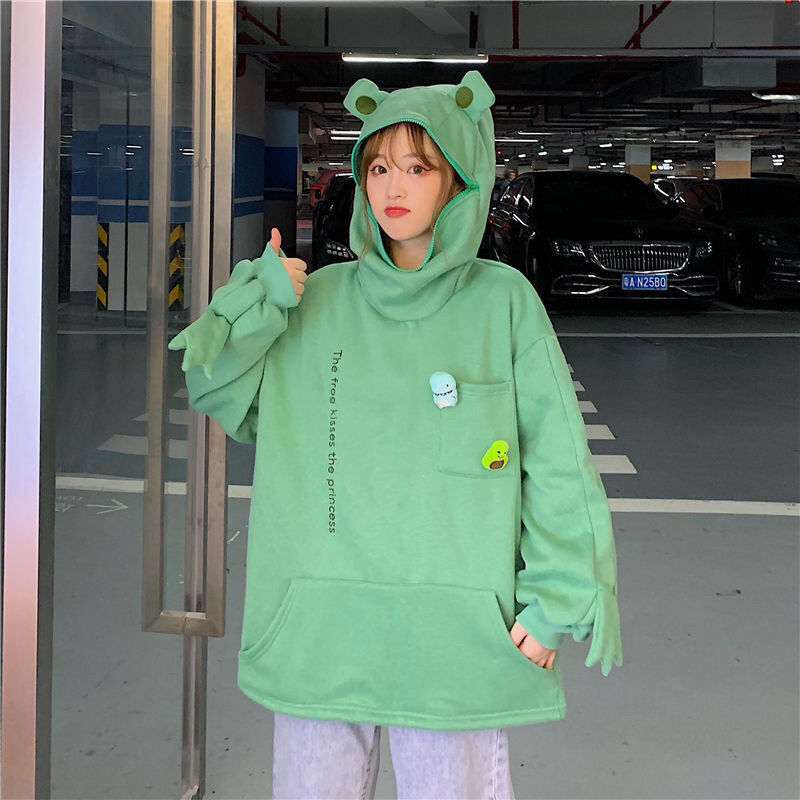Frog Hoodie (Green, Black, White)