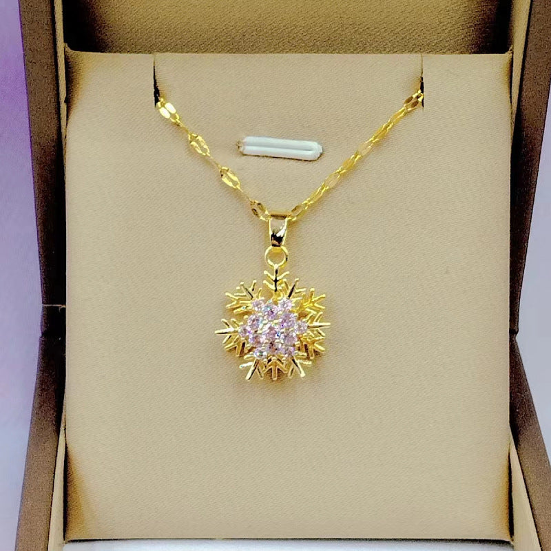 Rotating Sunflower Pendant Necklace