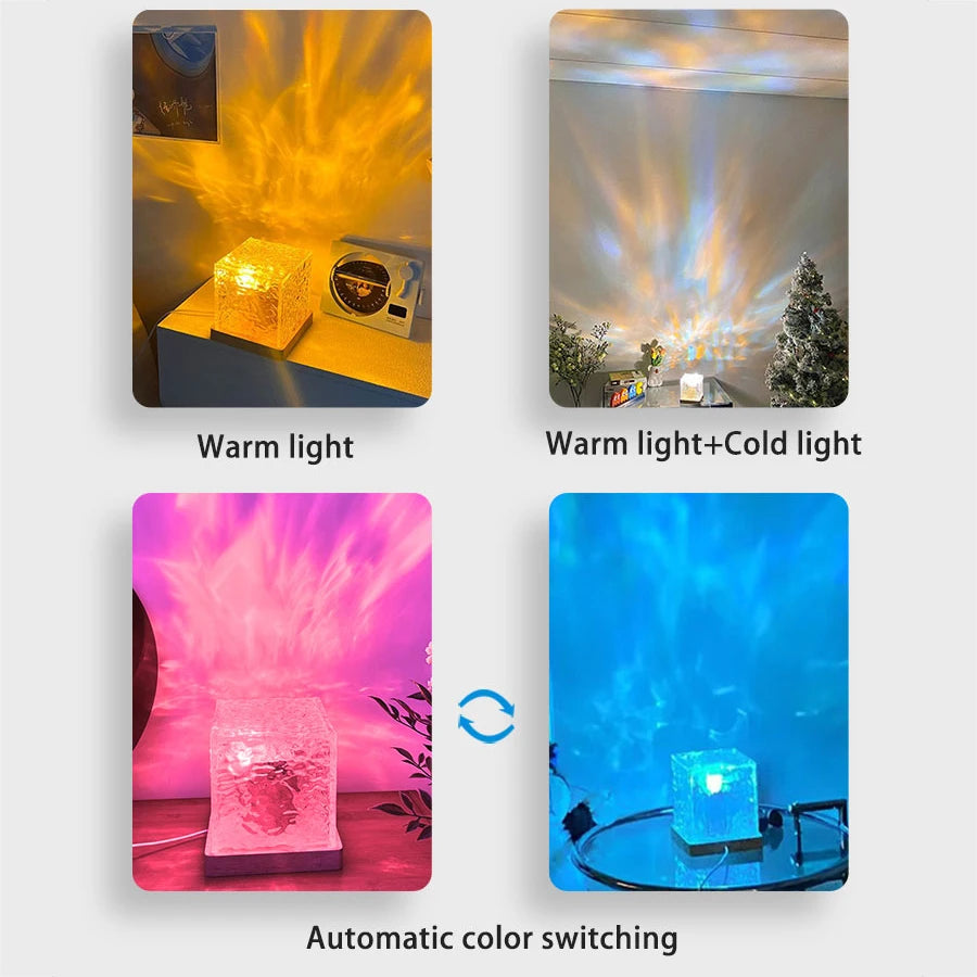 Water & Flame Ripple Projector Night Light 16 Colors