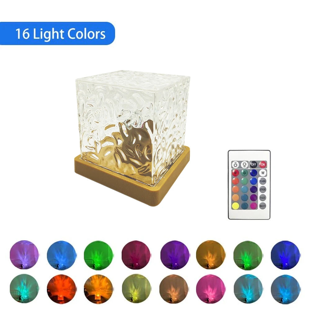Water & Flame Ripple Projector Night Light 16 Colors