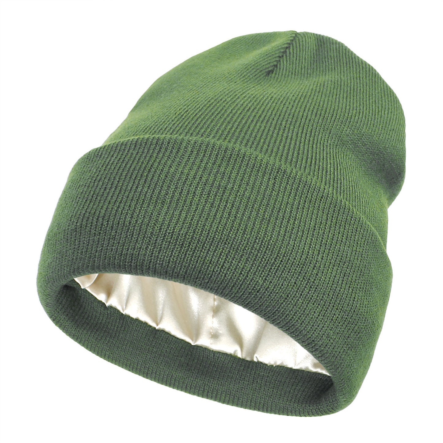 Double Layer Satin Lined Wool Beanie