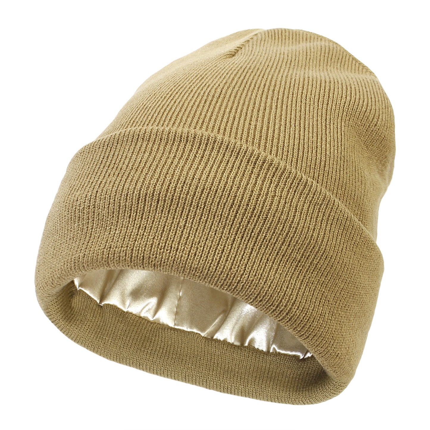 Double Layer Satin Lined Wool Beanie