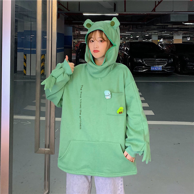 Frog Hoodie (Green, Black, White)