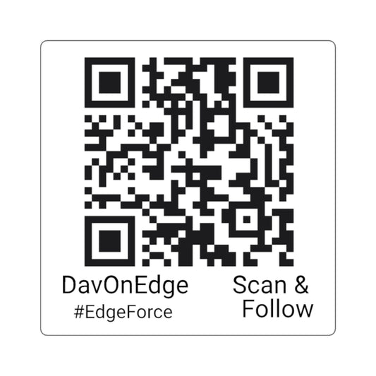 QR DavOnEdgeForce Square Stickers