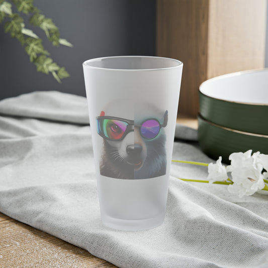 Half A Whole Hon3yBadg3r Frosted Pint Glass, 16oz