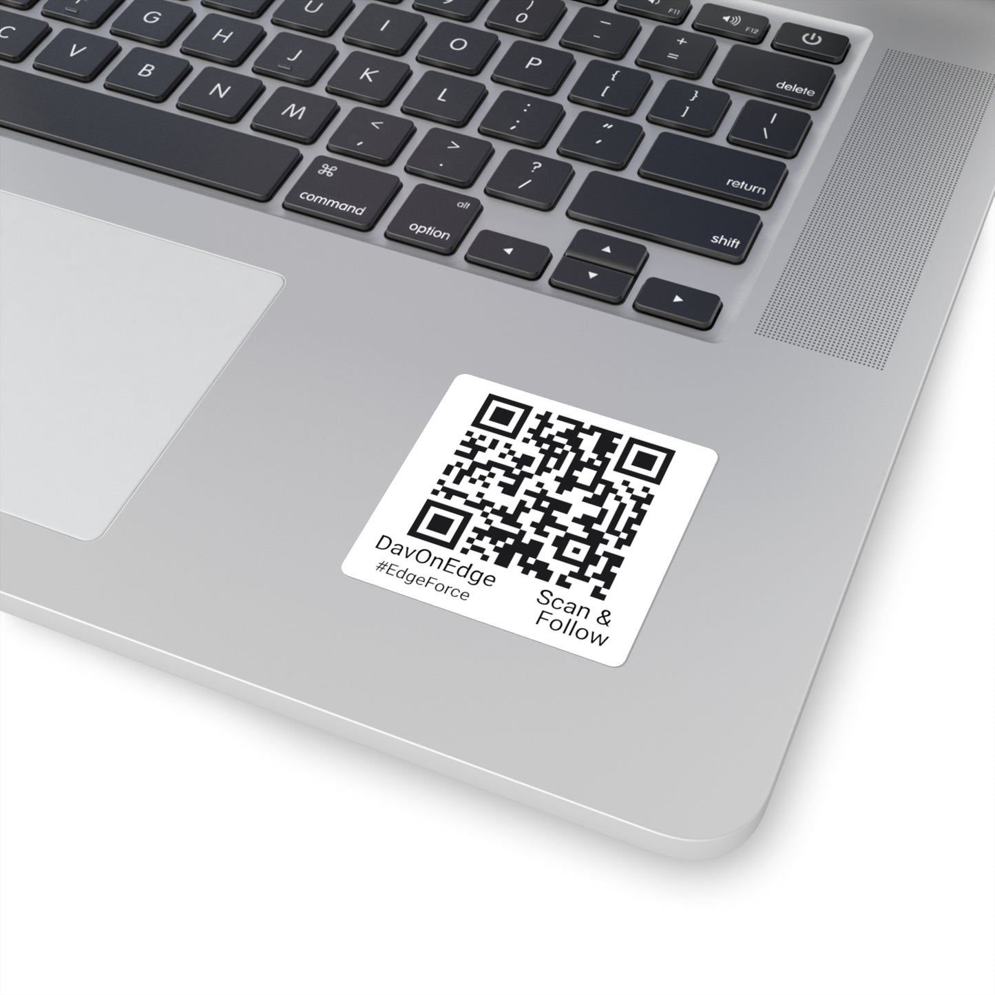 QR DavOnEdgeForce Square Stickers