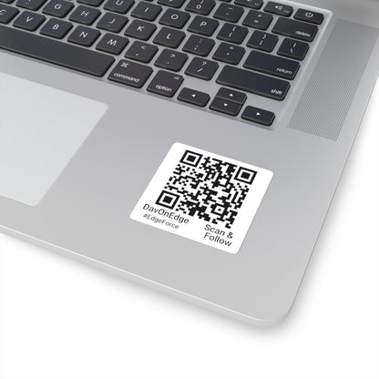 QR DavOnEdgeForce Square Stickers