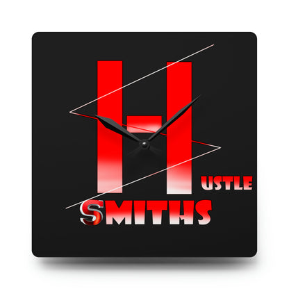 HustleSmiths Square Acrylic Wall Clock