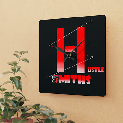 HustleSmiths Square Acrylic Wall Clock