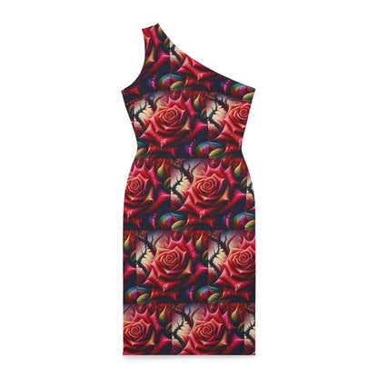 Rainbow Rose Shoulder Dress