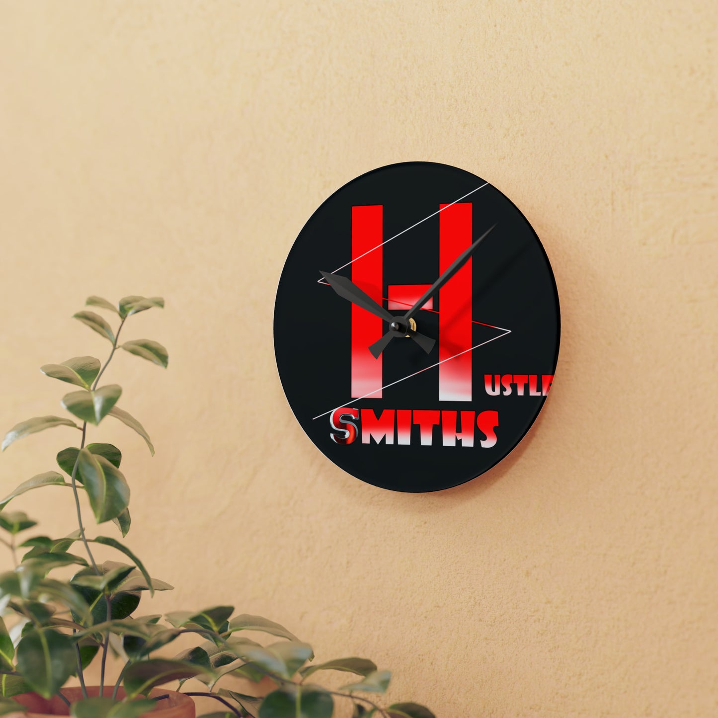 HustleSmiths Square Acrylic Wall Clock