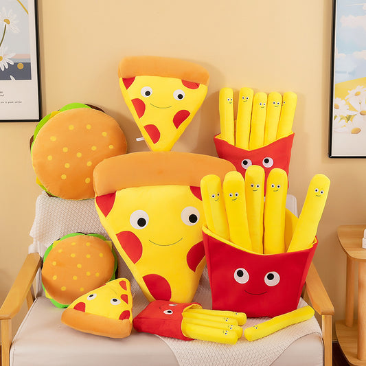 Pizza, Burger & Fries Plush Pillow