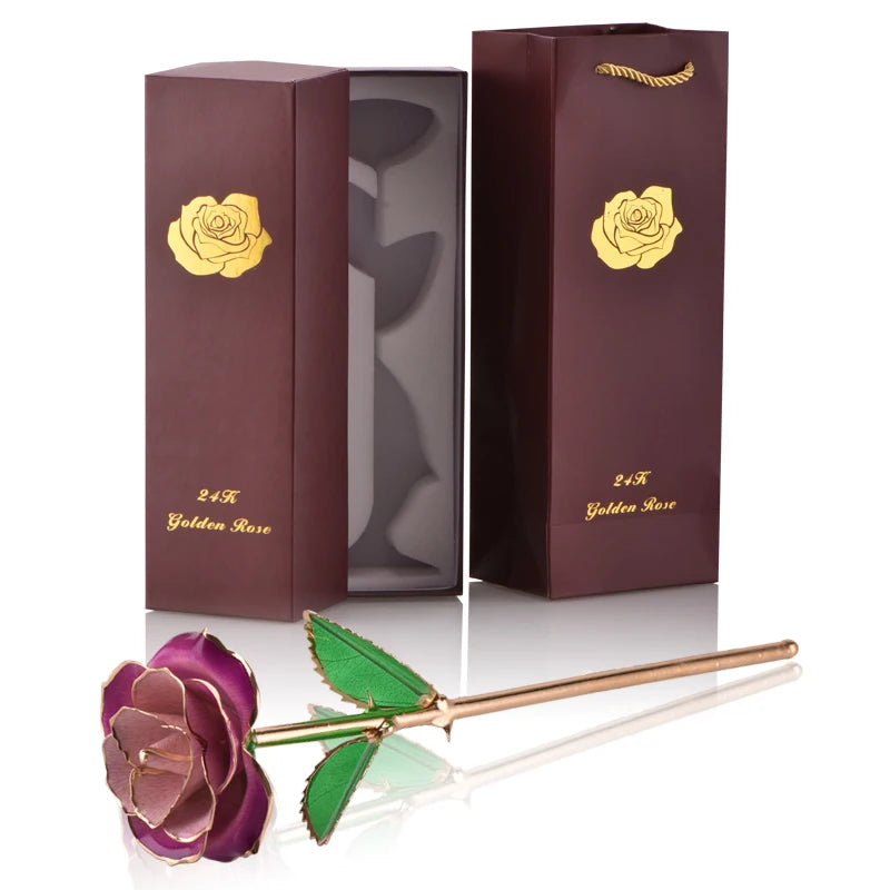 24k Gold Dipped Rose with Stand