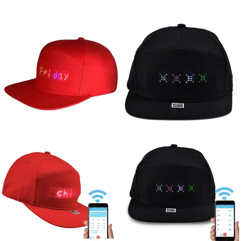 LED Bluetooth Message Display Snapback Cap