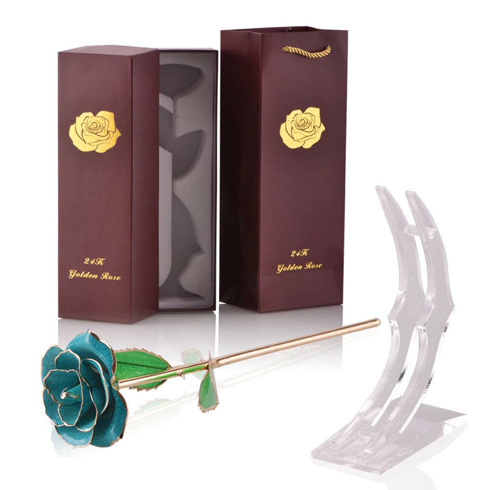 24k Gold Dipped Rose with Stand