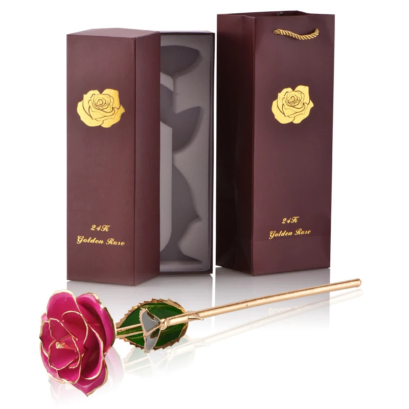 24k Gold Dipped Rose with Stand