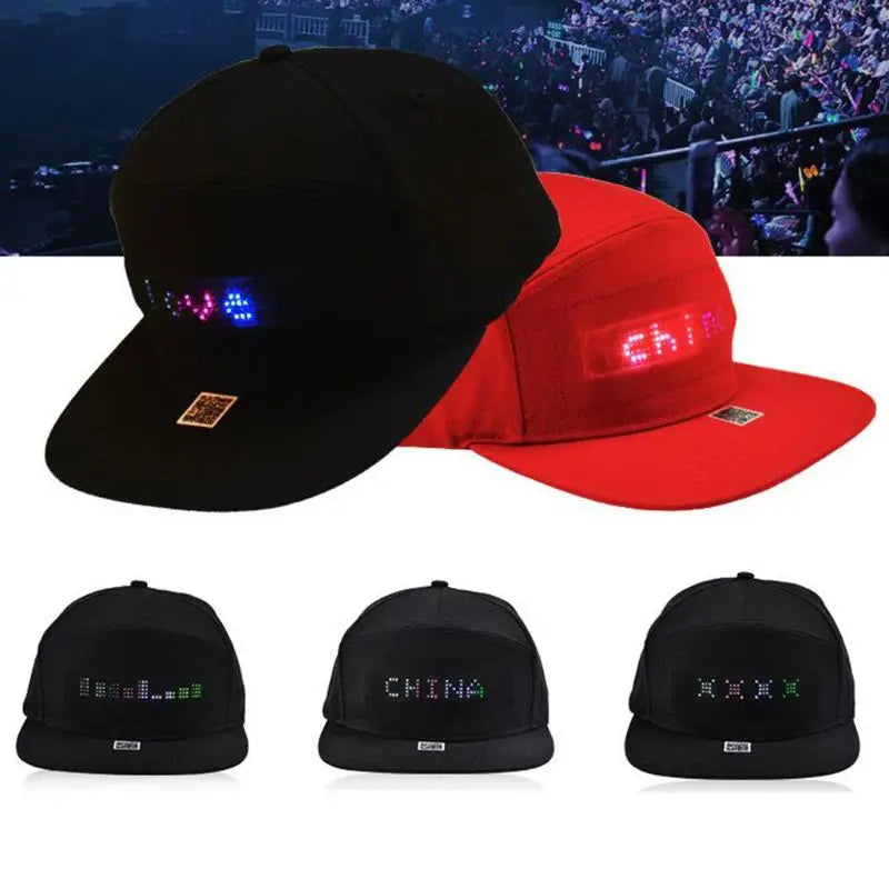 LED Bluetooth Message Display Snapback Cap