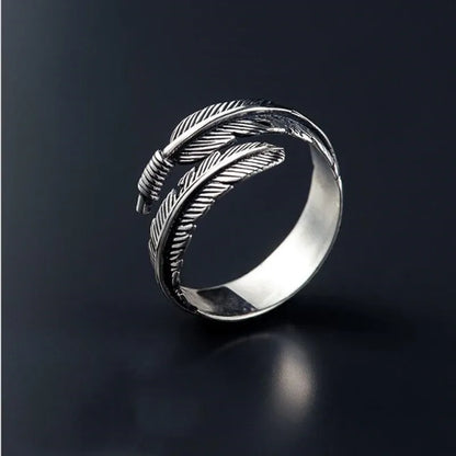 Feather Arrow Open Ring 925 Sterling Silver