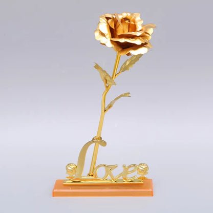 Gold Stem Foil Rose With Galaxy Box