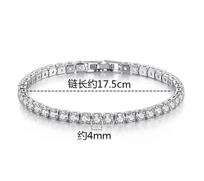 Moissanite Tennis Bracelet (Silver Plated)