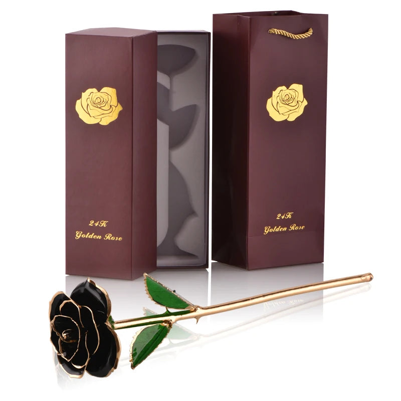 24k Gold Dipped Rose with Stand