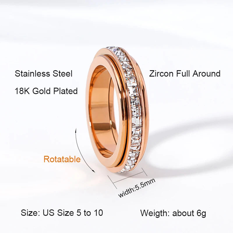 Full Circle Zircon Rotatable Ring