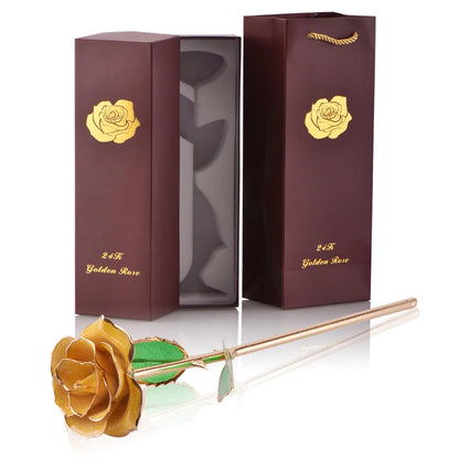 24k Gold Dipped Rose with Stand