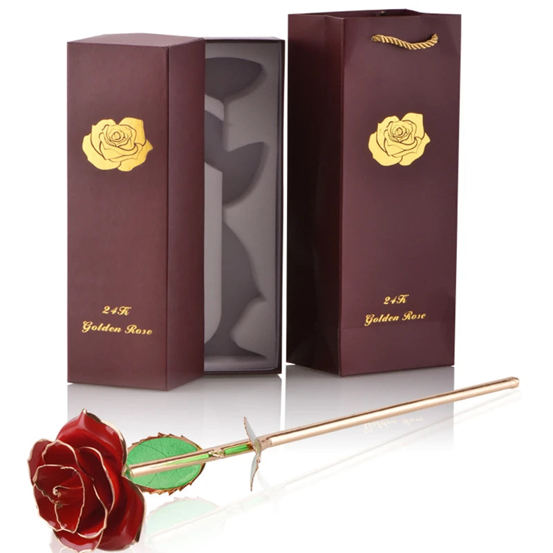 24k Gold Dipped Rose with Stand