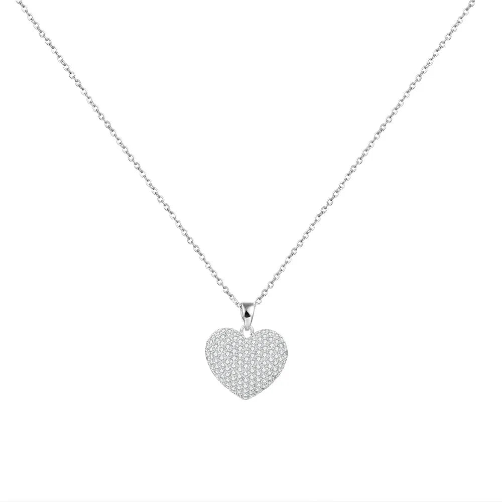 3D Sparkle Heart Necklace