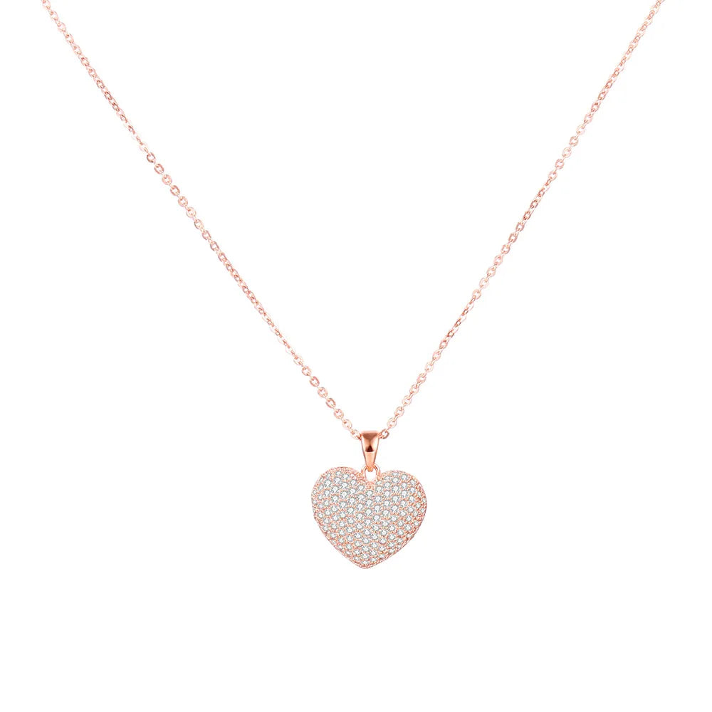 3D Sparkle Heart Necklace