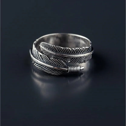 Feather Arrow Open Ring 925 Sterling Silver