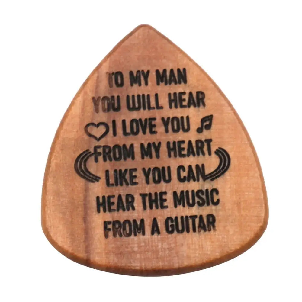 "To My Man" 3Pcs Wood Guitar Picks with Box