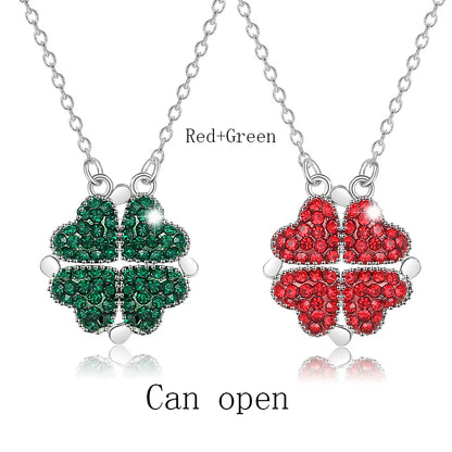 Four Heart Clover Pendant Necklace