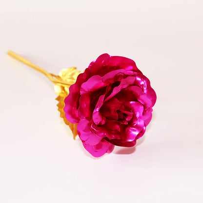 Gold Stem Foil Rose With Galaxy Box