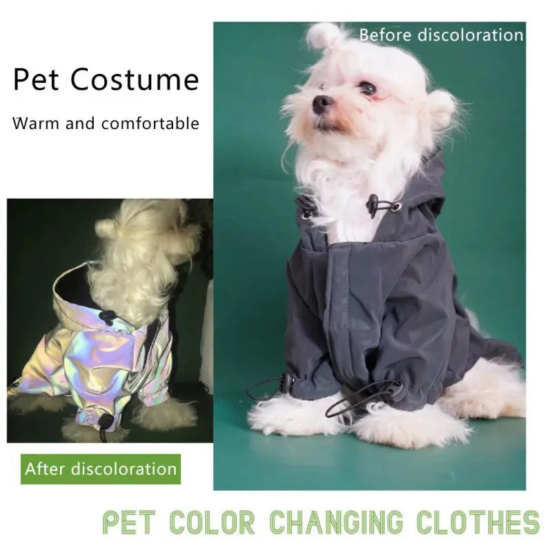 Pet Clothes Flashy Dog Hoodie W Reflective Material