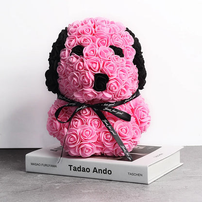 Rose Teddy Bear or Rose Puppy Dog 25cm