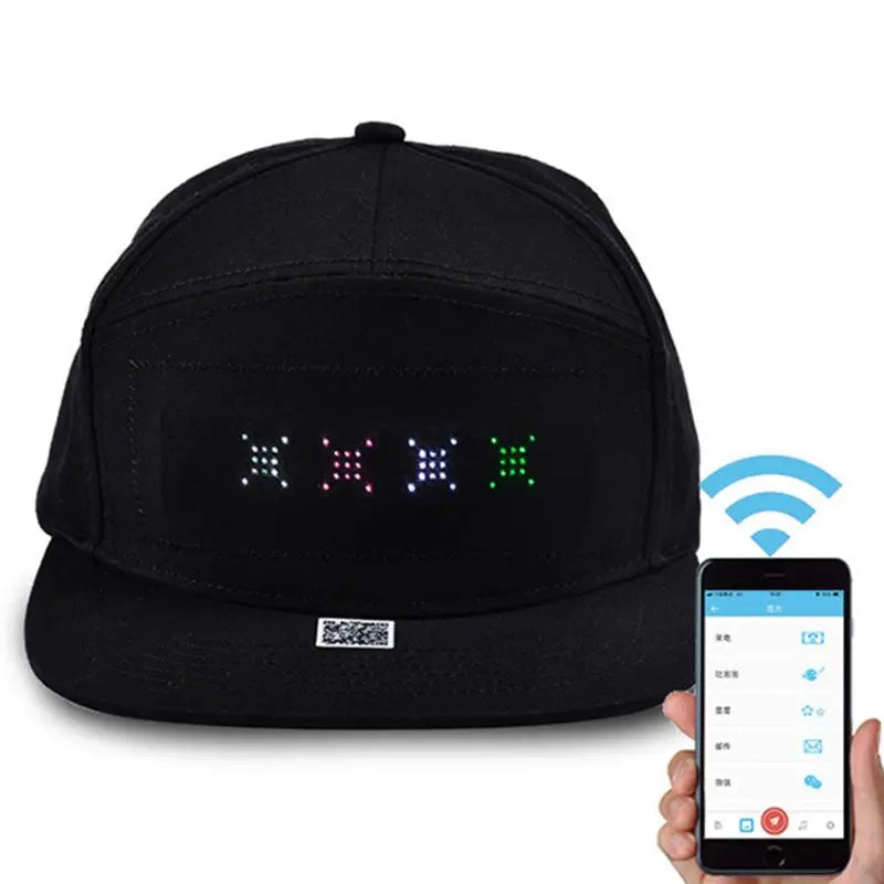 LED Bluetooth Message Display Snapback Cap