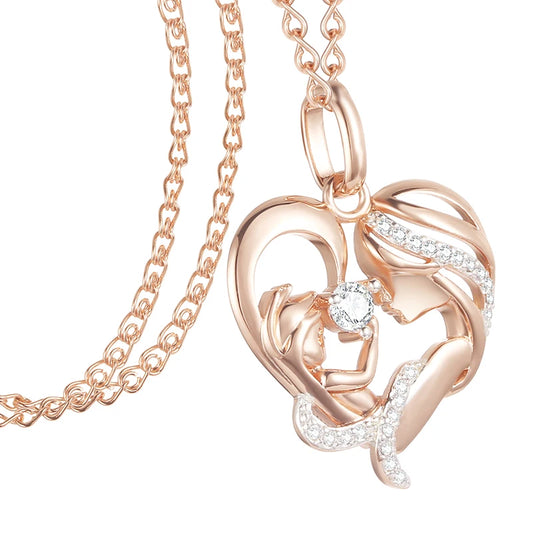 Baby Mother Heart Pendant & Chain