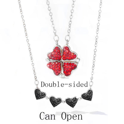 Four Heart Clover Pendant Necklace