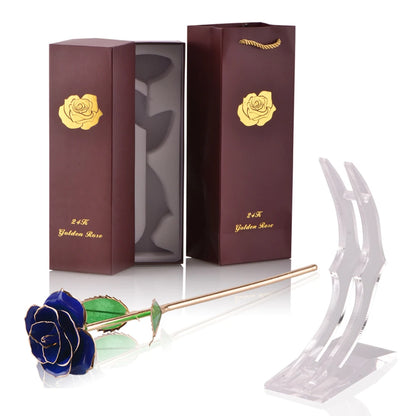 24k Gold Dipped Rose with Stand