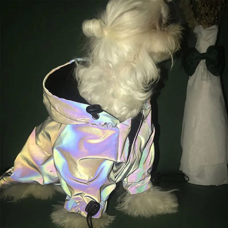 Pet Clothes Flashy Dog Hoodie W Reflective Material