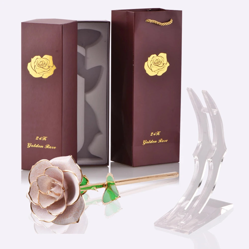 24k Gold Dipped Rose with Stand