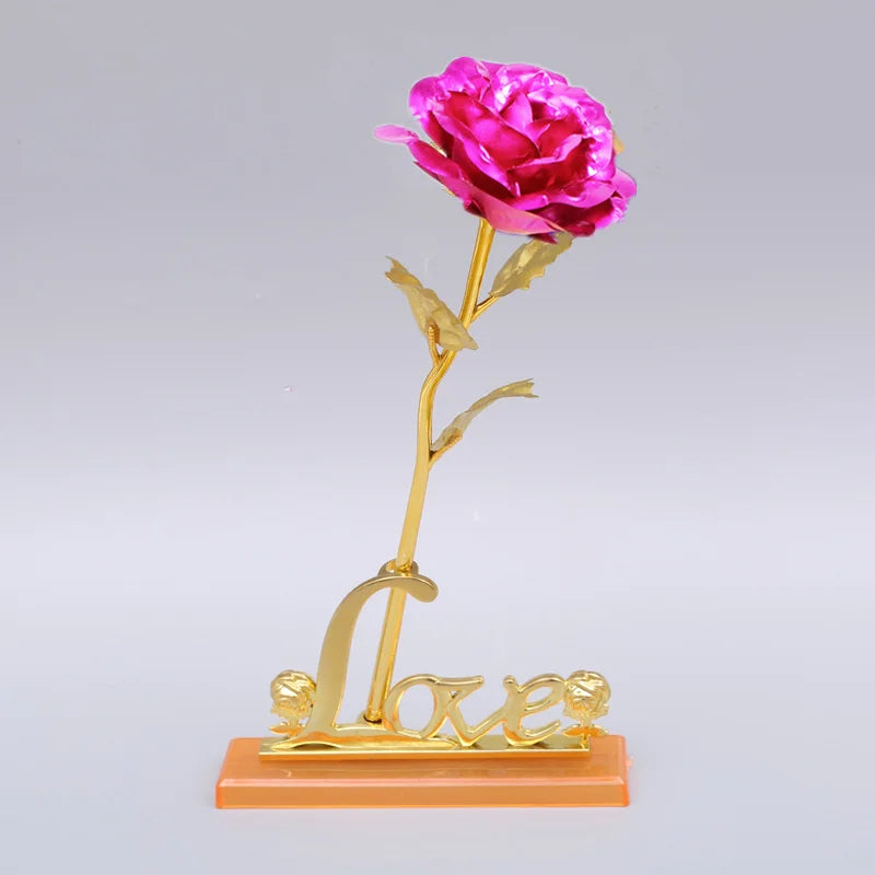 Gold Stem Foil Rose With Galaxy Box