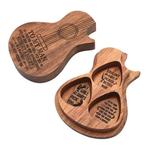 "To My Man" 3Pcs Wood Guitar Picks with Box