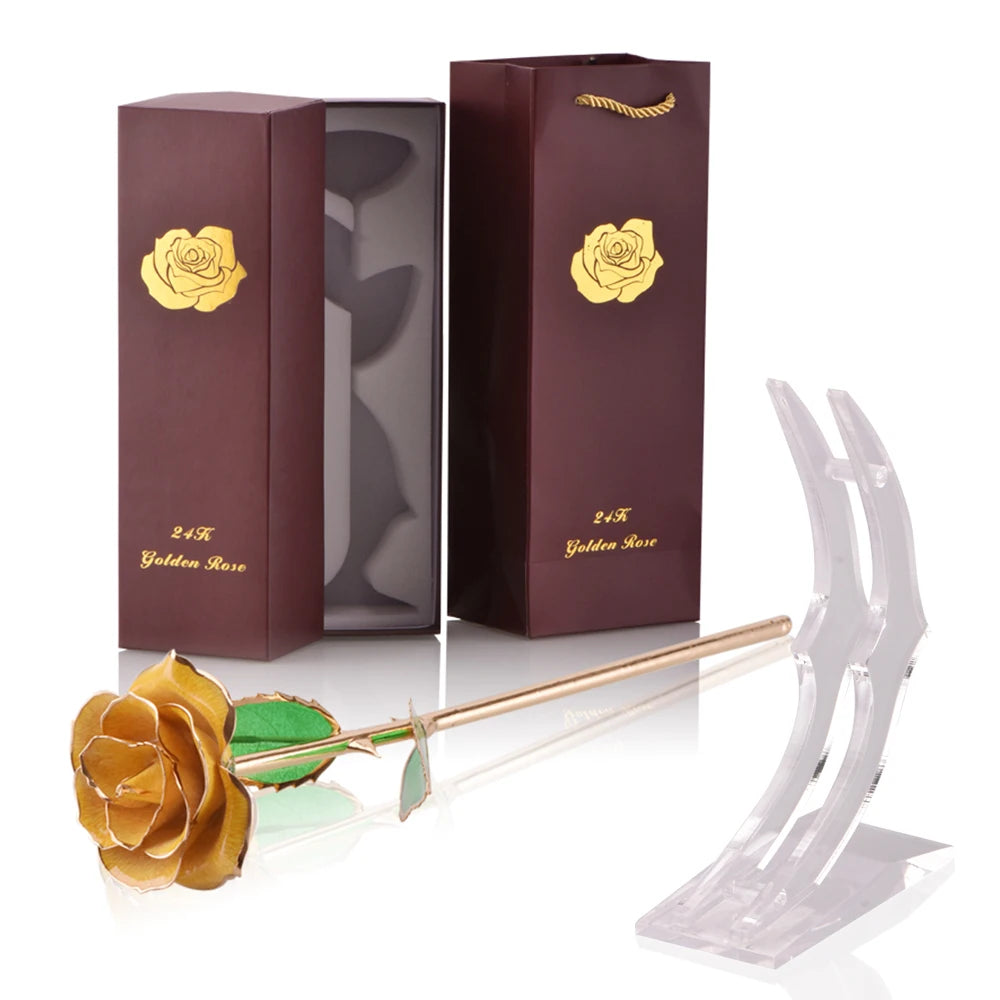 24k Gold Dipped Rose with Stand