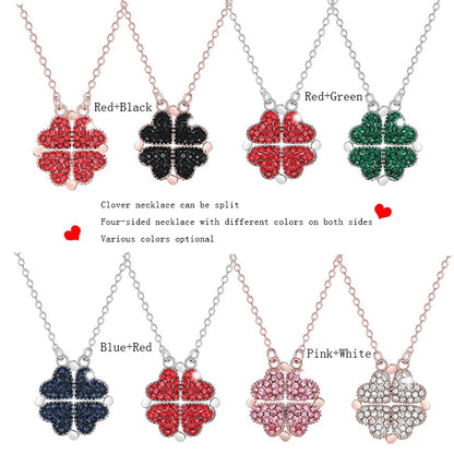 Four Heart Clover Pendant Necklace