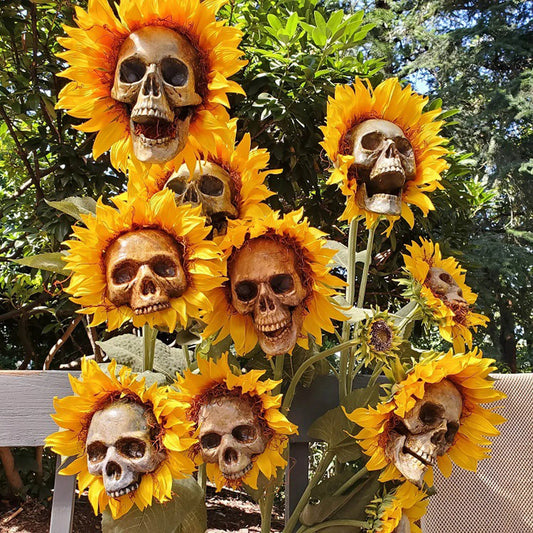 Skull Sunflower Halloween Decoration