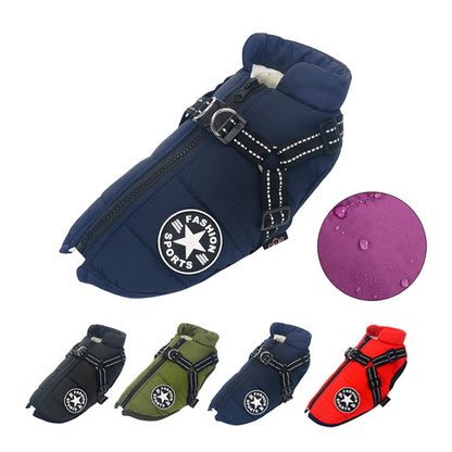 Dog Clothes Waterproof Pet Coat With Harness