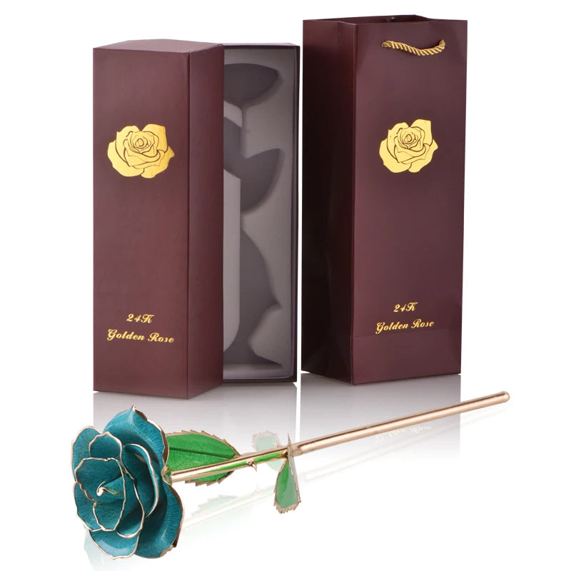 24k Gold Dipped Rose with Stand