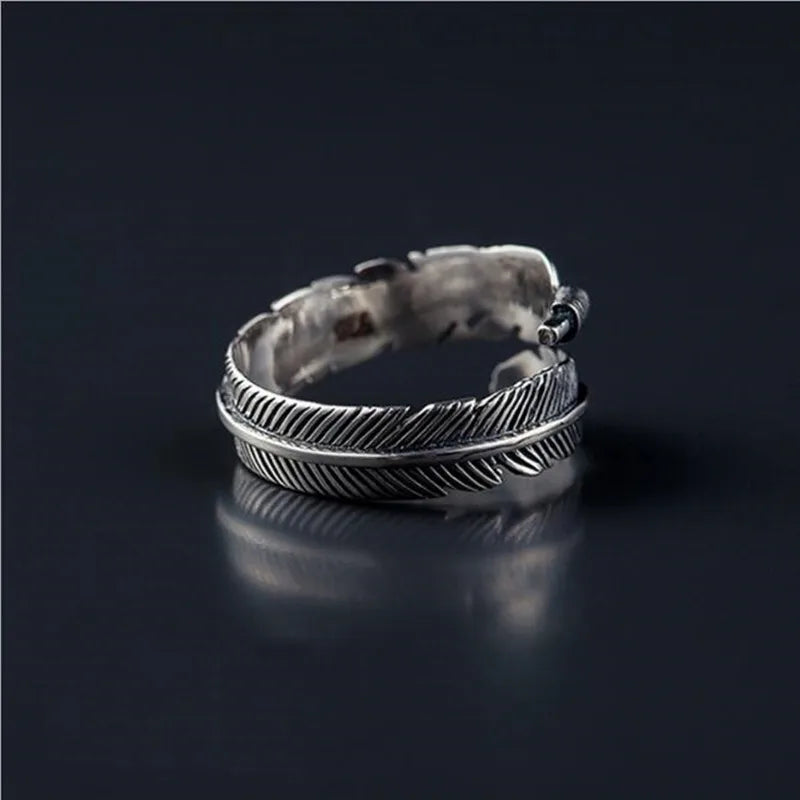 Feather Arrow Open Ring 925 Sterling Silver